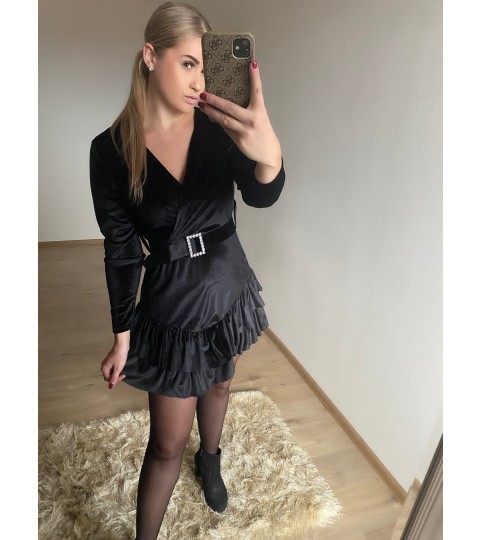 VELÚROVÉ ŠATY S OPASKOM Veľkosť: UNI SIZE